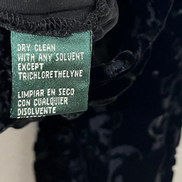 Lauren Ralph Lauren Velvet Burnout Top Sz XL Whimsigoth Black Fairy Grunge Sheer - Picture 8 of 8